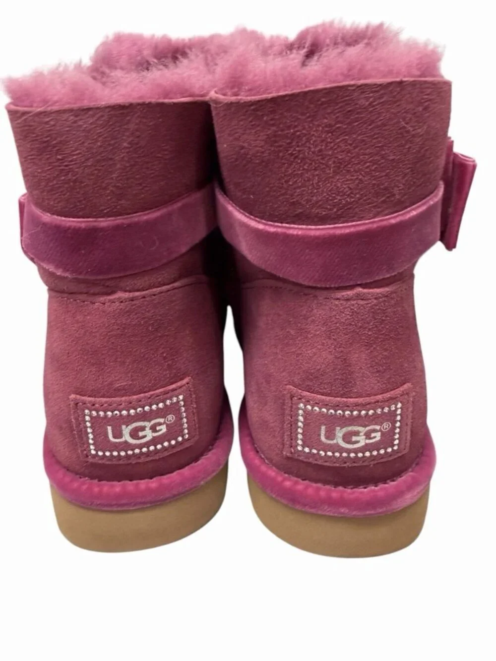UGG Australia Mini Karlie Brooch Bling Boots Women's Size 11 Bougainvillea NWOT